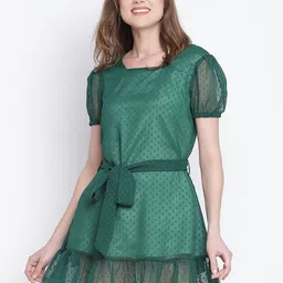 DRAAX Fashions Self Design A-Line Mini Dress-picture-13