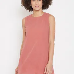 La Zoire Pink Georgette A-Line Mini Dress-image-68