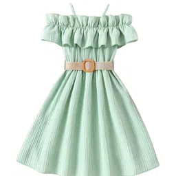 StyleCast Girls Green Shoulder Straps Ruffled Fit & Flare Dress-image-51