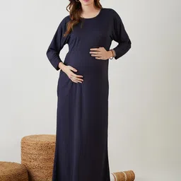 The Kaftan Company Long Sleeves Maternity A-Line Maxi Dress-picture-41