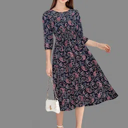 TOOCHKI Floral Print Fit & Flare Midi Dress-image-48