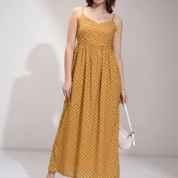 Tokyo Talkies Checked Strappy Maxi Dress-picture-37