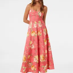 Forever New Floral Print Shoulder Straps Maxi Fit and Flare Dress-picture-25