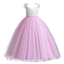 StyleCast Girls Pink Self Design Maxi Dress-picture-22