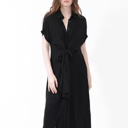 RAREISM Extended Sleeves Tie-Ups Detail Shirt Midi Dress-picture-13
