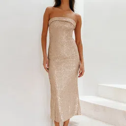 JC Mode Embellished Off-Shoulder Sequined Sheath Midi Party Dress-picture-10