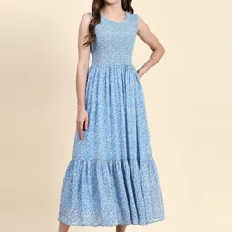 KERI PERRY Floral Print Georgette Maxi Dress-picture-22