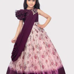 BETTY Girls Floral Print With Pom-Pom Detail Maxi Dress-picture-23
