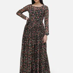 SCORPIUS Floral Print Chiffon Maxi Dress-picture-3