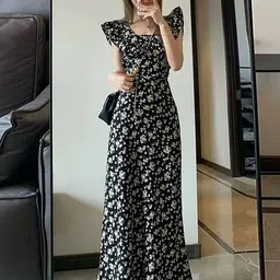 LULU & SKY Floral Printed Flutter Sleeve A-Line Maxi Dress-picture-16