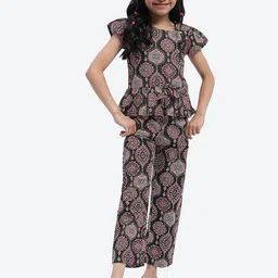ShilpShakti Girls Ethnic Motifs Print Flutter Sleeve Top With Bottom-picture-54