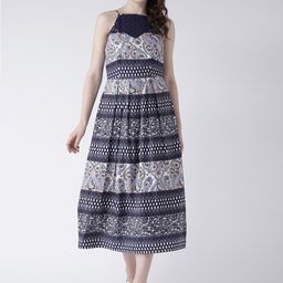 DODO & MOA Halter Neck Ethnic Motifs Empire Midi Dress-picture-43