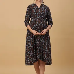 CRAFIQA Ethnic Motifs Print Maternity Midi Nightdress-picture-21