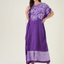 The Kaftan Company Purple Ethnic Motifs Dyed Kaftan Maxi Dress-picture-28