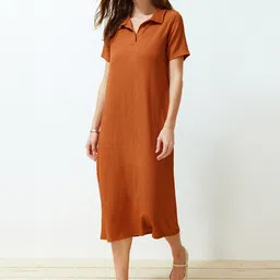 Trendyol Self Design T-shirt Midi Dress image 1
