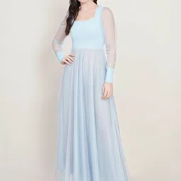 U&F Square Neck Net Maxi Dress-picture-33
