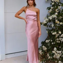 StyleCast x Revolte Pink One Shoulder Maxi Dress-picture-12
