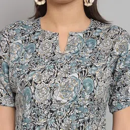 REBERRY Floral Printed A-Line Dress image 2