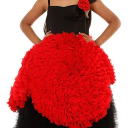 BAESD Ruffles Satin Fit & Flare Maxi Dress image 3