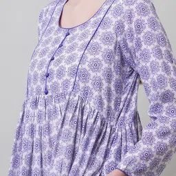 NAVIYATA Ethnic Motif Print Fit & Flare Cotton Midi Dress image 4