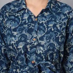 Divena Floral Printed Shirt Midi Dress image 2