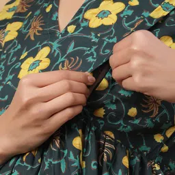 CRAFIQA Floral Print Maternity Midi Nightdress image 5