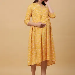CRAFIQA Pure Cotton Maternity  Midi Nightdress image 4