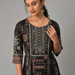 W Round Neck Ethnic Motifs Maxi Ethnic Dress image 2