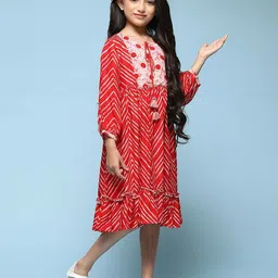 Biba Print Tie-Up Neck A-Line Midi Dress image 3