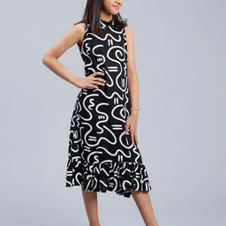Unique Designers Girls Printed A-Line Midi Dress image 5