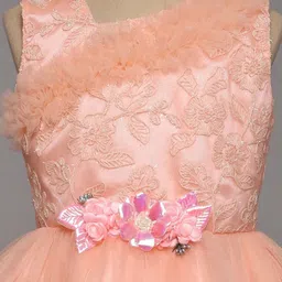 The Magic Wand Girls Self Design Ruffled Fit & Flare Maxi Dress image 2