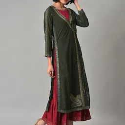 WISHFUL Ethnic Motifs Embroidered Maxi Ethnic Dress image 3