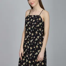 DODO & MOA Black & White Floral A-Line Dress image 5
