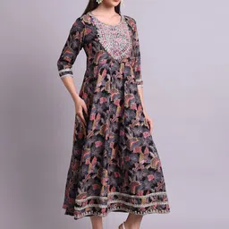 aayusika Floral Printed & Embroidered AnarkaliEthnic Dresses image 3