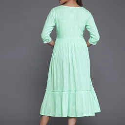 Libas Ethnic Motifs Embroidered Ruffled Fit & Flare Midi Dress image 5