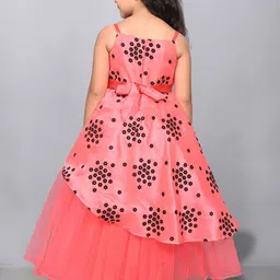 Toy Balloon kids Girls Embellished Floral Printed Layered Fit & Flare Maxi Dress image 4