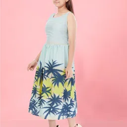 Aarika Tropical Printed Smocked Fit & Flare Midi Dress image 4