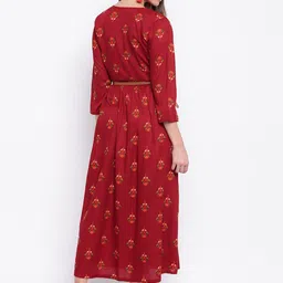 Mayra Ethnic Motifs Printed Maxi Dress With Belt image 4