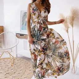 StyleCast White Floral Printed Maxi Dress image 4