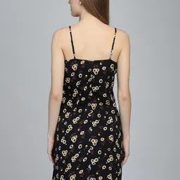 DODO & MOA Black & White Floral A-Line Dress image 4