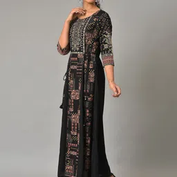W Round Neck Ethnic Motifs Maxi Ethnic Dress image 4