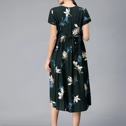 NIGHTSPREE Floral Printed Maternity A-Line Midi Dress image 2