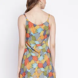 IQRAAR Green & Blue Floral Printed Mini Dress image 2