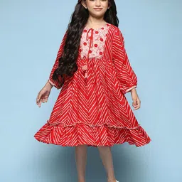 Biba Print Tie-Up Neck A-Line Midi Dress image 5