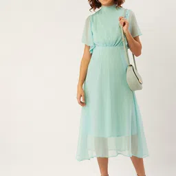 ANVI Be Yourself Flared Sleeves Chiffon Fit & Flare Midi Dress image 5