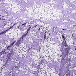 Swishchick Floral Printed Flared Sleeve Cotton Midi Fit & Flare Maternity Dress image 4