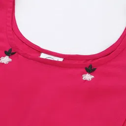 Swishchick Floral Embroidered Gathered  Midi A-Line Maternity Dress image 2