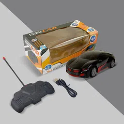 NHR Chargeable 3D Remote Control Lighting Famous Car for Kids 5-10 Years, Stylish Remote Waali Gaadi, Birthday Gift (Black) image 4