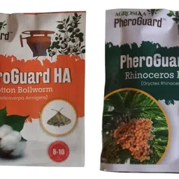 Agrosiaa PheroGuard HA Cotton Bollworm Lure - Helicoverpa Armigera | Agriculture Use | Pack of 10 | & | OR Lure for Rhinoceros Beetle - Agriculture Use | 50-60 Days Life | Pack of 5 image 1
