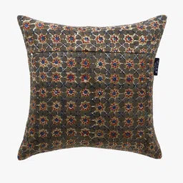 Mezposh Set Of 5 Floral Block Printed Cotton Square Cushion Covers image 4